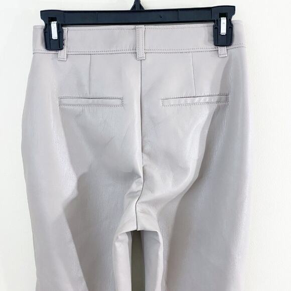 Aritzia Babaton Tan/Taupe Vegan Leather Straight Leg Pants Women's Size 0 EUC - Picture 5 of 10